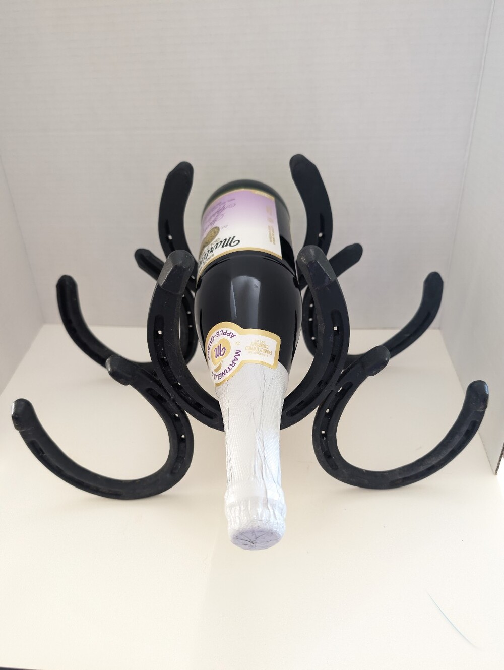 Hand Welded Horseshoe Wine Rack